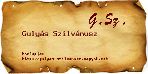 Gulyás Szilvánusz névjegykártya